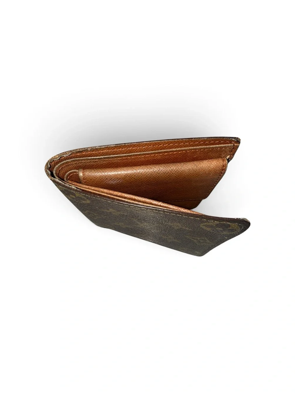 Louis Vuitton Brown Monogram Canvas Wallet with Gold Accents